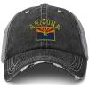 imageDistressed Trucker Hat Arizona State Flag Letters Embroidery for Men ampamp Women Black Gray