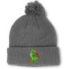 imagePom Pom Beanies for Women TRex Dinosaur Embroidery Skull Cap Children Winter Hats for Men Acrylic 1 SizeLight Grey Design Only
