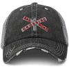 imageSpeedy Pros Distressed Trucker Hat Railroad Crossing Embroidery for Men ampamp Women Black Gray