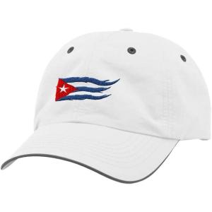 imageCuba Cuban Flag Flame Embroidery Design Richardson Unstructured Polyester Water Repellent Cap WhiteCharcoal