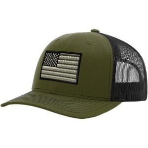 imageCustom Baseball Cap Black White American Us Flag Embroidery Polyester MeshLoden Black Design Only