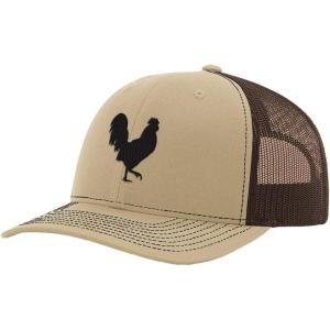 imageCustom Baseball Cap Rooster Shadow Cock Silhouette Embroidery Polyester MeshKhaki Coffee Design Only