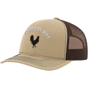 imageCustom Baseball Cap Rooster Shadow Cock Silhouette Embroidery Polyester MeshKhaki Coffee Personalized Text Here