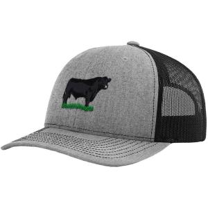 imageCustom Richardson Trucker Hat Angus Bull Embroidery Animal Name Polyester SnapsHeather GrayBlack