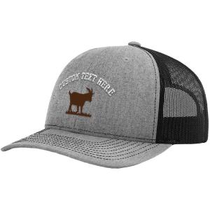 imageCustom Richardson Trucker Hat Goat Grass Silhouette Embroidery Mesh Baseball CapHeather GrayBlack