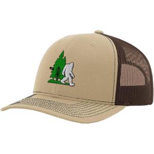 imageRichardson Structured Mesh Trucker Hat Disc Golf Tree and Yeti Embroidery HatKhakiCoffee