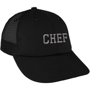 imageSilver Letters Chef Embroidery Design Low Crown Mesh Golf Snapback Hat Black