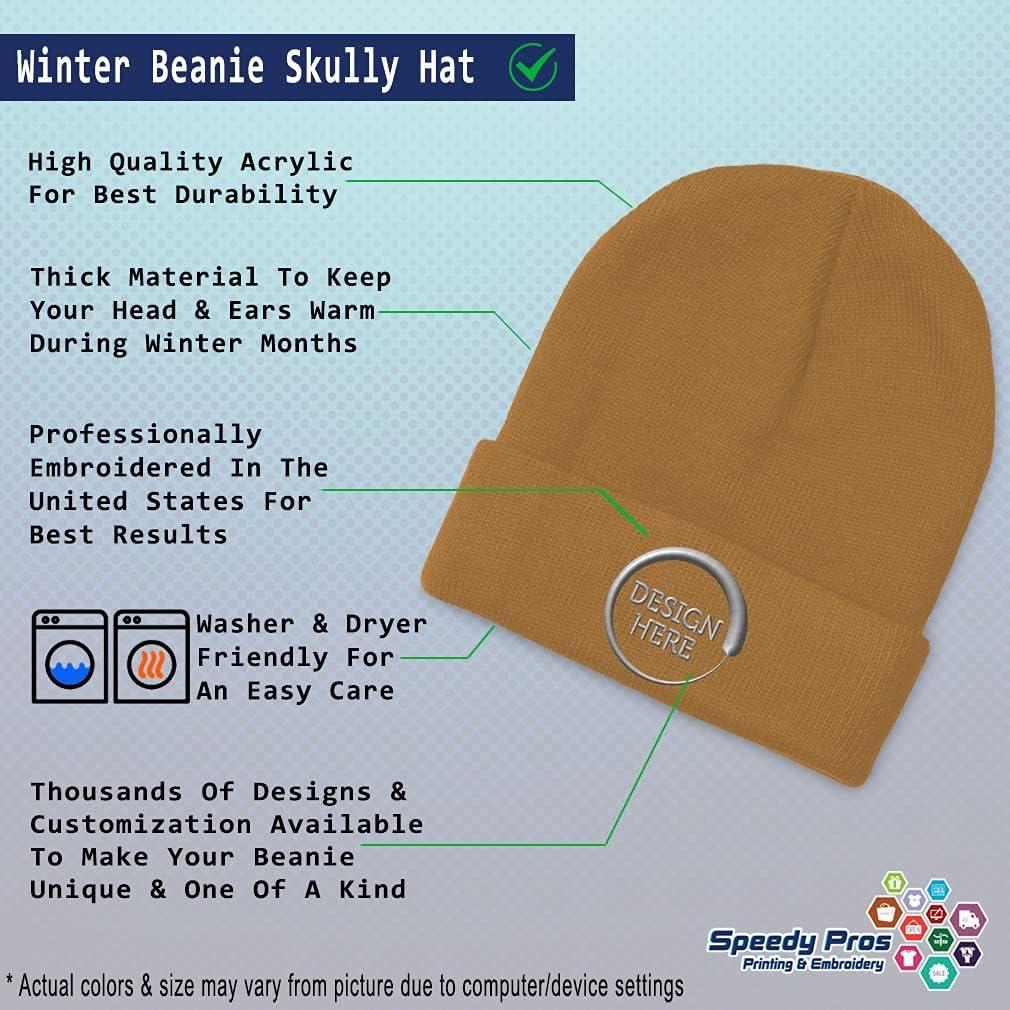 imageCustom Beanies for Men Christian Cross Jesus Embroidery Winter Hats for Women Acrylic Skull Cap 1 SizeKhaki Personalized Text Here