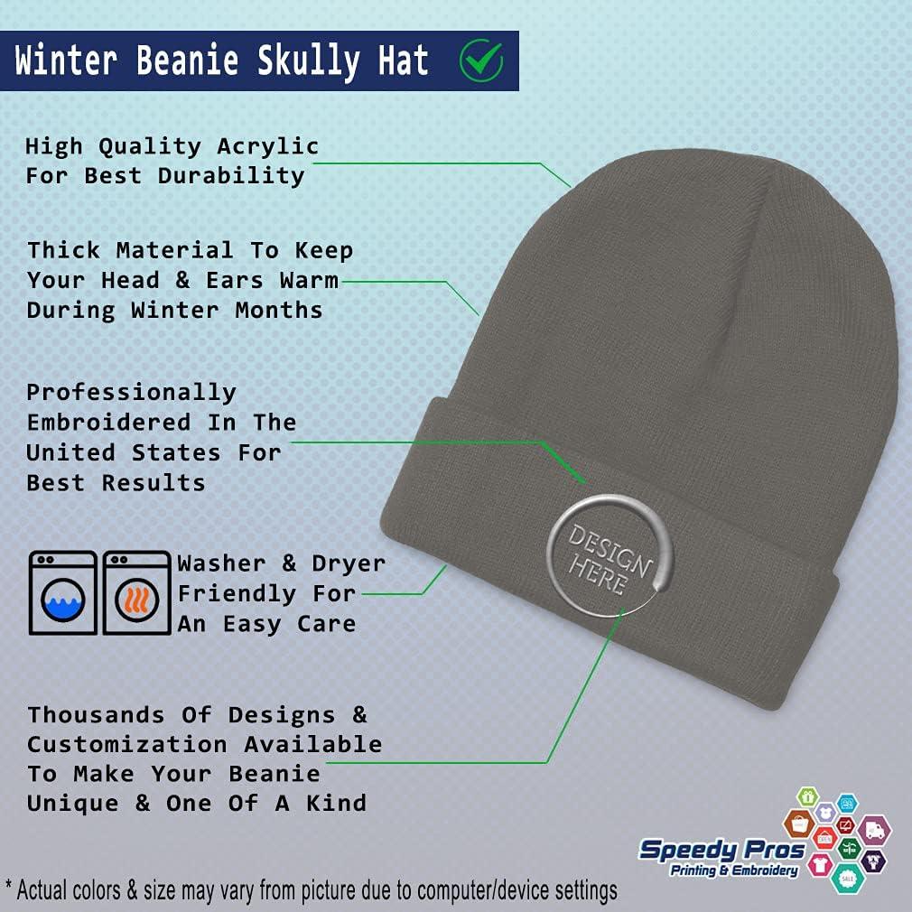 imageCustom Beanies for Men Ohio State USA America B Embroidery Winter Hats for Women Acrylic Skull Cap 1 SizeDark Grey Personalized Text Here