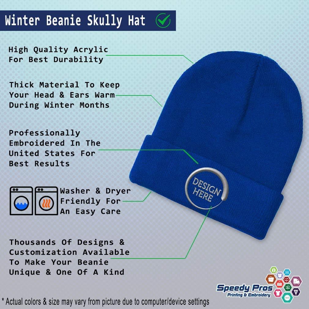 imageSpeedy Pros Beanies for Men Barber Logo Embroidery Hairdresser Winter Hats for Women Acrylic Skull Cap 1 SizeRoyal Blue Personalized Text Here