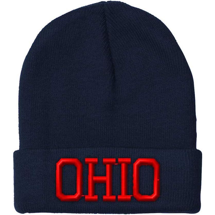 imageCustom Beanies for Men Ohio State USA America B Embroidery Winter Hats for Women Acrylic Skull Cap 1 SizeNavy Design Only