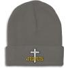 imageCustom Beanies for Men Christian Cross Jesus Embroidery Winter Hats for Women Acrylic Skull Cap 1 SizeDark Grey Design Only