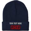 imageCustom Beanies for Men Ohio State USA America B Embroidery Winter Hats for Women Acrylic Skull Cap 1 SizeNavy Personalized Text Here