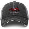 imageCustom Distressed Trucker Hat Sport Scuba Diving Diver Flag Embroidery CottonBlack Gray Design Only