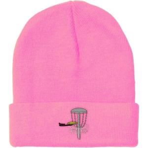 imageCustom Beanies for Men Disc Golf A Embroidery Disc Golf Winter Hats for Women Acrylic Skull Cap 1 SizeSoft Pink Design Only