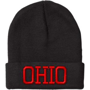 imageCustom Beanies for Men Ohio State USA America B Embroidery Winter Hats for Women Acrylic Skull Cap 1 SizeBlack Design Only