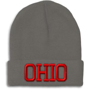 imageCustom Beanies for Men Ohio State USA America B Embroidery Winter Hats for Women Acrylic Skull Cap 1 SizeDark Grey Design Only