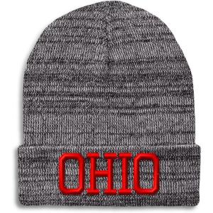 imageCustom Beanies for Men Ohio State USA America B Embroidery Winter Hats for Women Acrylic Skull Cap 1 SizeHeather Grey Design Only