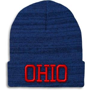 imageCustom Beanies for Men Ohio State USA America B Embroidery Winter Hats for Women Acrylic Skull Cap 1 SizeHeather Royal Blue Design Only