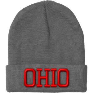 imageCustom Beanies for Men Ohio State USA America B Embroidery Winter Hats for Women Acrylic Skull Cap 1 SizeLight Grey Design Only