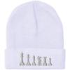 imageBeanies for Men Chess Set White Embroidery Chess Winter Hats for Women Acrylic Skull Cap 1 SizeWhite Design Only