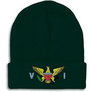 imageCustom Beanies for Men Virgin Island Flag Seal Embroidery Winter Hats for Women Acrylic Skull Cap 1 SizeForest Green Design Only