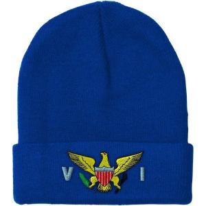 imageCustom Beanies for Men Virgin Island Flag Seal Embroidery Winter Hats for Women Acrylic Skull Cap 1 SizeRoyal Blue Design Only
