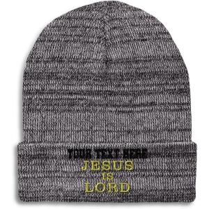 imageSpeedy Pros Beanies for Men Jesus is Lord A Embroidery God Jesus Winter Hats for Women Acrylic Skull Cap 1 SizeHeather Grey Personalized Text Here