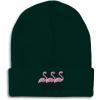 imageBeanies for Men Pink Flamingos Embroidery Wild Animals Winter Hats for Women Acrylic Skull Cap 1 SizeForest Green Design Only