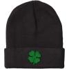 imageCustom Beanie for Men ampamp Women 4 Leaf Clover Irish Ireland St Patricks St Patty Embroidery Acrylic Skull Cap Hat Black Design Only