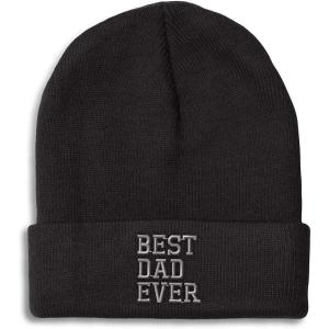 imageBeanies for Men Best Dad Ever Aembroidery Humor Winter Hats for Women Acrylic Skull Cap 1 SizeBlack Design Only