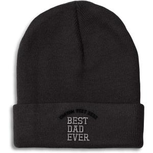 imageBeanies for Men Best Dad Ever Aembroidery Humor Winter Hats for Women Acrylic Skull Cap 1 SizeBlack Personalized Text Here