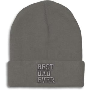imageBeanies for Men Best Dad Ever Aembroidery Humor Winter Hats for Women Acrylic Skull Cap 1 SizeDark Grey Design Only