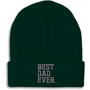 imageBeanies for Men Best Dad Ever Aembroidery Humor Winter Hats for Women Acrylic Skull Cap 1 SizeForest Green Design Only