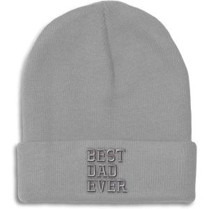 imageBeanies for Men Best Dad Ever Aembroidery Humor Winter Hats for Women Acrylic Skull Cap 1 SizeLight Grey Design Only