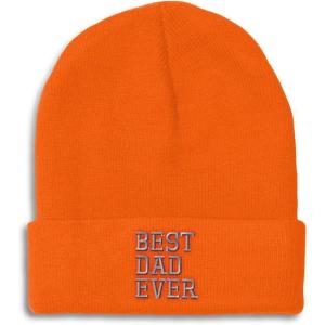 imageBeanies for Men Best Dad Ever Aembroidery Humor Winter Hats for Women Acrylic Skull Cap 1 SizeOrange Design Only