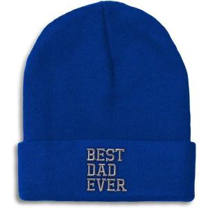 imageBeanies for Men Best Dad Ever Aembroidery Humor Winter Hats for Women Acrylic Skull Cap 1 SizeRoyal Blue Design Only