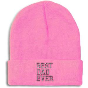 imageBeanies for Men Best Dad Ever Aembroidery Humor Winter Hats for Women Acrylic Skull Cap 1 SizeSoft Pink Design Only