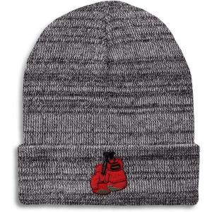 imageCustom Beanies for Men Boxing Gloves Embroidery Boxing Winter Hats for Women Acrylic Skull Cap 1 SizeHeather Grey Design Only