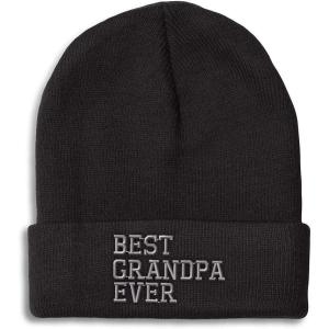imageCustom Beanies for Men Best Grandpa Ever Aembroidery Humor Winter Hats for Women Acrylic Skull Cap 1 SizeBlack Design Only