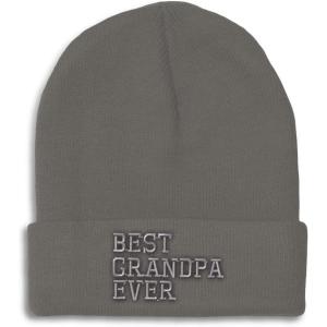 imageCustom Beanies for Men Best Grandpa Ever Aembroidery Humor Winter Hats for Women Acrylic Skull Cap 1 SizeDark Grey Design Only