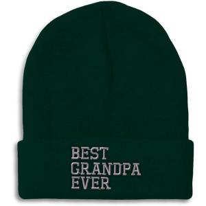 imageCustom Beanies for Men Best Grandpa Ever Aembroidery Humor Winter Hats for Women Acrylic Skull Cap 1 SizeForest Green Design Only