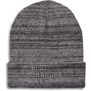 imageCustom Beanies for Men Best Grandpa Ever Aembroidery Humor Winter Hats for Women Acrylic Skull Cap 1 SizeHeather Grey Design Only