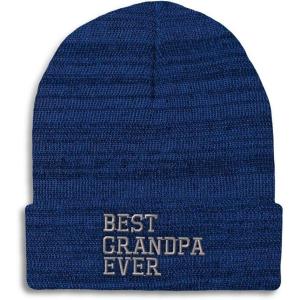 imageCustom Beanies for Men Best Grandpa Ever Aembroidery Humor Winter Hats for Women Acrylic Skull Cap 1 SizeHeather Royal Blue Design Only