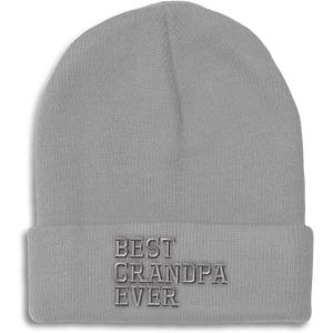imageCustom Beanies for Men Best Grandpa Ever Aembroidery Humor Winter Hats for Women Acrylic Skull Cap 1 SizeLight Grey Design Only