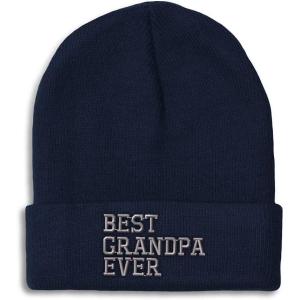 imageCustom Beanies for Men Best Grandpa Ever Aembroidery Humor Winter Hats for Women Acrylic Skull Cap 1 SizeNavy Design Only