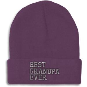 imageCustom Beanies for Men Best Grandpa Ever Aembroidery Humor Winter Hats for Women Acrylic Skull Cap 1 SizePurple Design Only