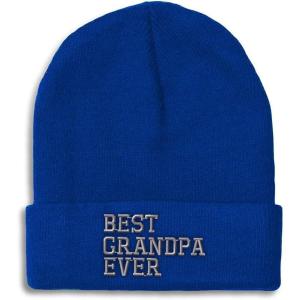 imageCustom Beanies for Men Best Grandpa Ever Aembroidery Humor Winter Hats for Women Acrylic Skull Cap 1 SizeRoyal Blue Design Only