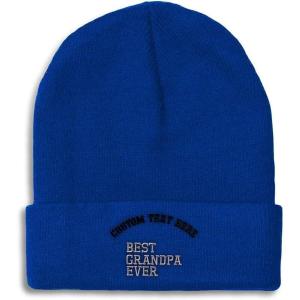 imageCustom Beanies for Men Best Grandpa Ever Aembroidery Humor Winter Hats for Women Acrylic Skull Cap 1 SizeRoyal Blue Personalized Text Here