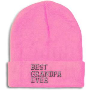 imageCustom Beanies for Men Best Grandpa Ever Aembroidery Humor Winter Hats for Women Acrylic Skull Cap 1 SizeSoft Pink Design Only